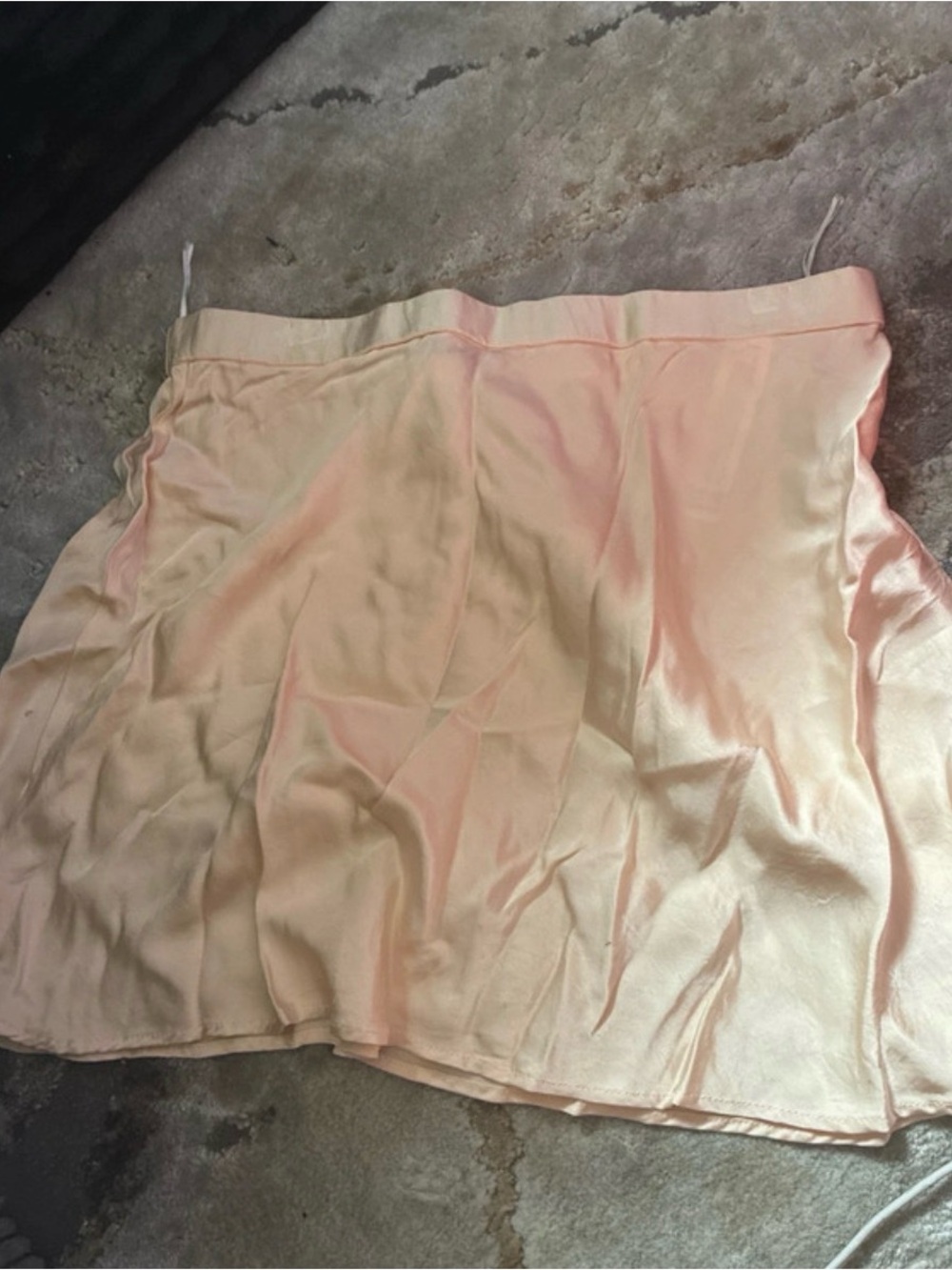 Women's Satin A-Line Skirt in Pale peach